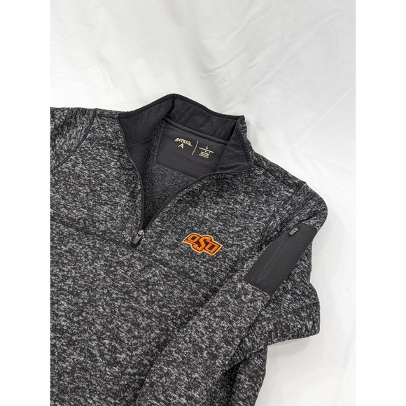Antigua Other - Antigua Quarter Zip Oklahoma State Sideline Pullover (Mens L) Gray Static Heavy